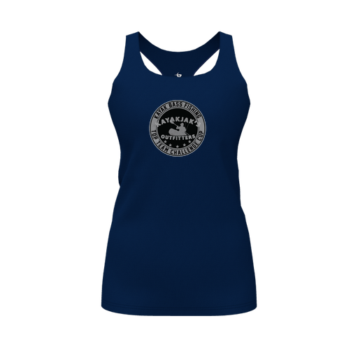 [FT0TRBNV-FYS-LOGO2] Decker Racerback Tank Top (Female Youth S, Navy, Logo 2)