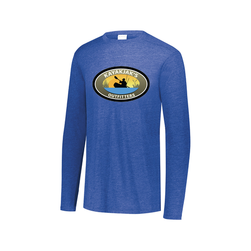 [FTLCUBRY-AXS-LOGO3] Decker Men's Tri-Blend T-Shirt - Long Sleeve (Adult XS, Royal, Logo 3)