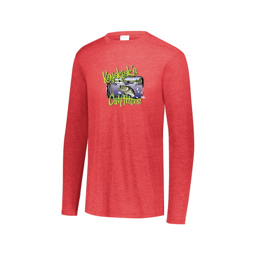 [FTLCUBRD-AXS-LOGO1] Decker Men's Tri-Blend T-Shirt - Long Sleeve (Adult XS, Red, Logo 1)